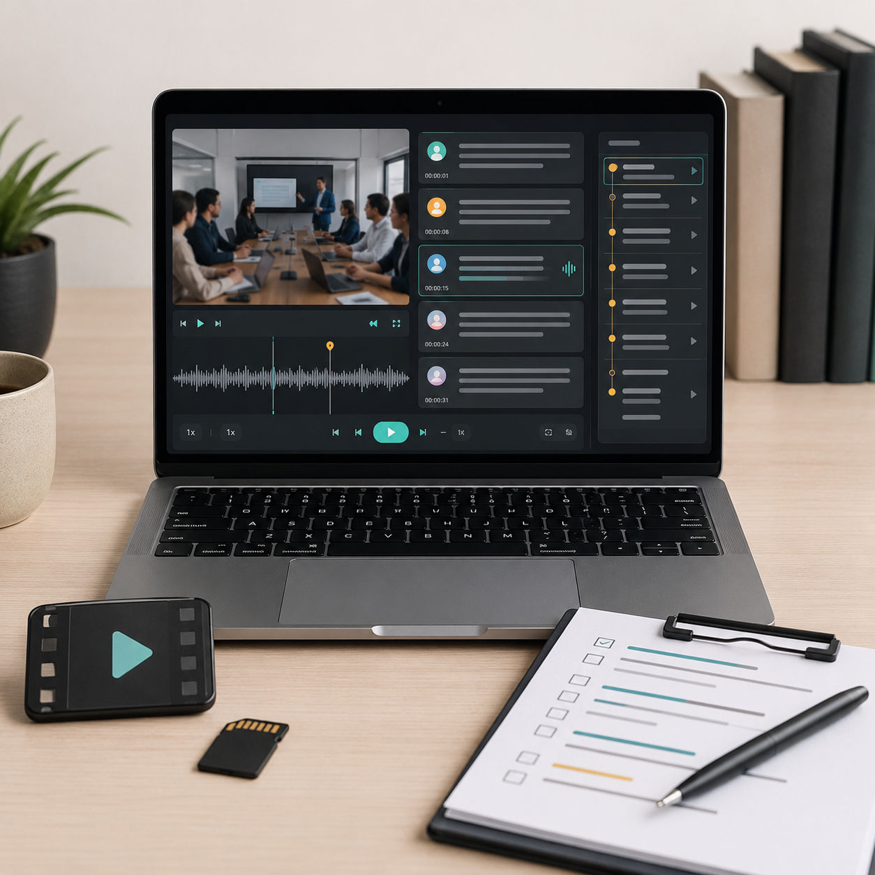 Video To Text Generator with an uploaded meeting recording