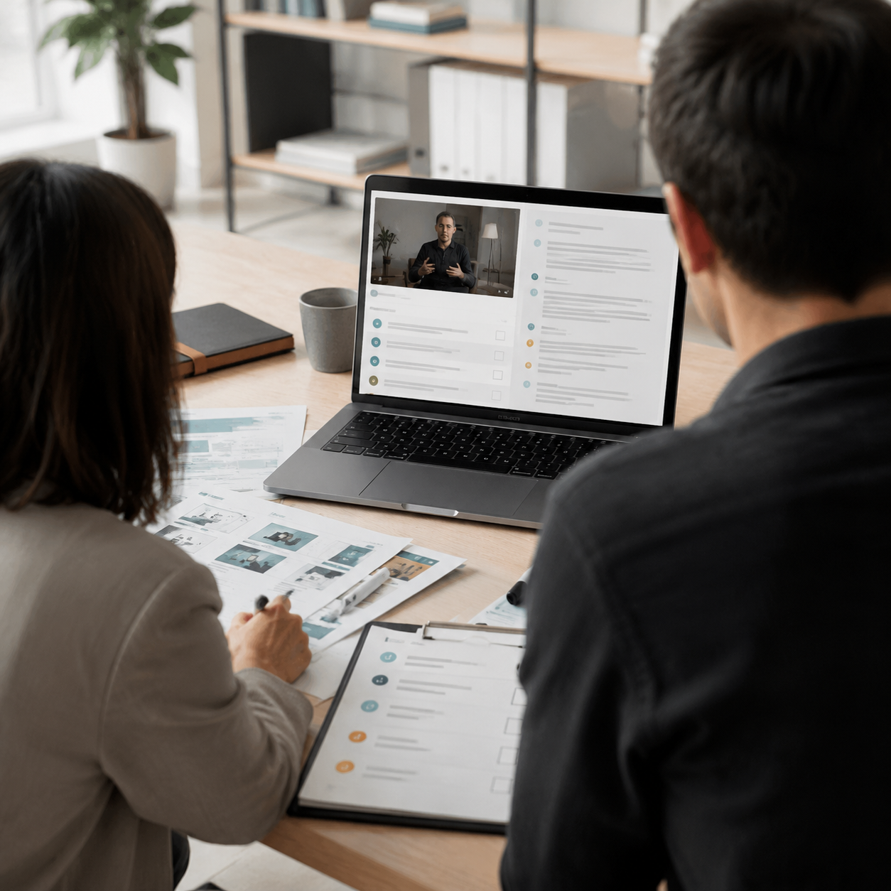 Editorial team preparing content from a YouTube video transcript